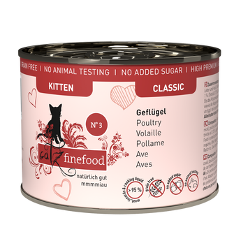 High-meat, grain-free Classic Kitten N°3 poultry pâté for kittens
