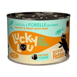 Lucky Lou adult wet cat food – poultry & trout with pear (grain-free)