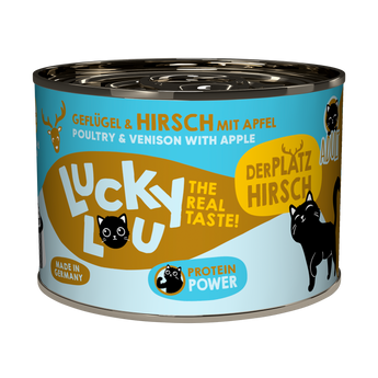 Lucky Lou adult wet cat food – poultry & venison with apple (grain-free)