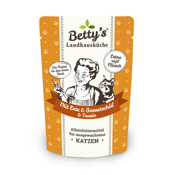 Duck & poultry wet cat food with borage oil, made in Germany