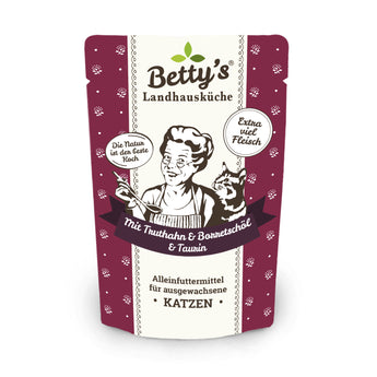 Chicken & turkey wet cat food with borage oil, made in Germany