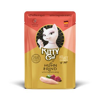 KITTY Filét in Paté Chicken & Beef grain-free wet cat food – with salmon oil & DIVA-Effect