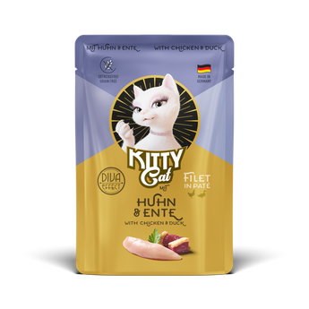KITTY Filét in Paté Chicken & Duck grain-free wet cat food – with salmon oil & DIVA-Effect