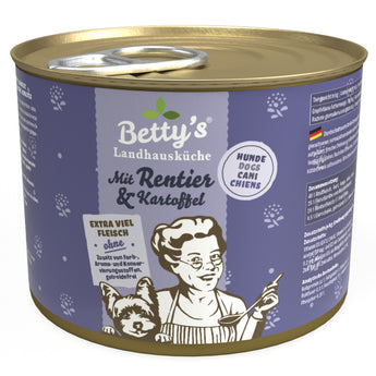 Betty’s Country Kitchen Reindeer & Potato grain-free wet dog food – natural calcium