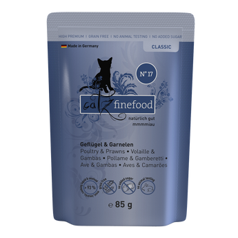 Catz Finefood Classic poultry & prawns wet cat food – carrot, cranberry & sea algae