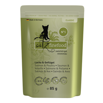 Catz Finefood Classic salmon & poultry wet cat food – spinach & tomato
