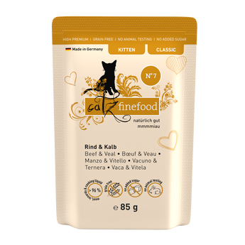 Catz Finefood Classic Kitten beef & veal wet cat food – growing cats nutrition