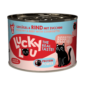 Lucky Lou adult wet cat food – poultry & beef with zucchini (grain-free)