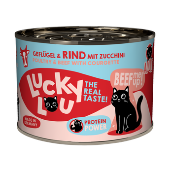 Lucky Lou adult wet cat food – poultry & beef with zucchini (grain-free)