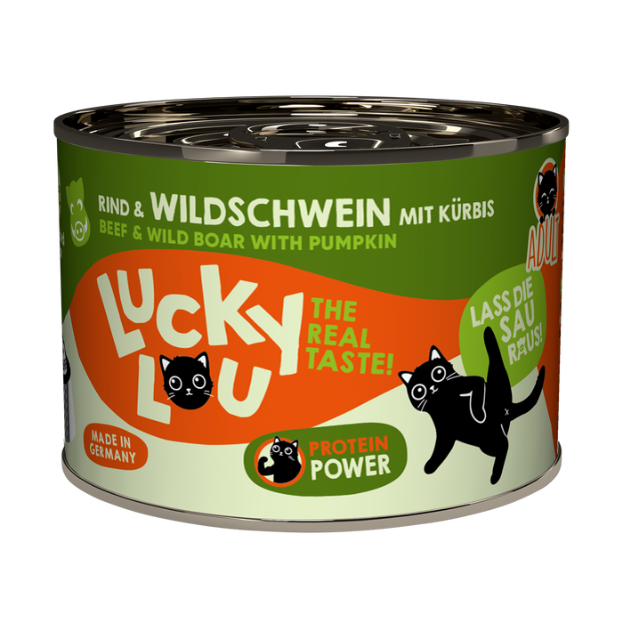 Lucky Lou Life Stage Adult Beef & Wild Boar with Pumpkin Grain-Free Wet Cat Food