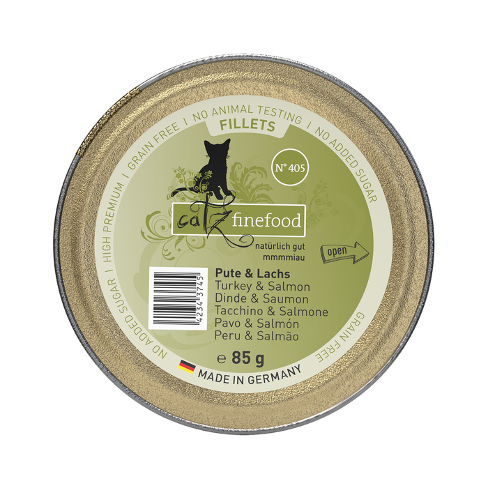 Catz Finefood Fillets No.405 – Turkey, Chicken & Salmon Grain-Free Wet Cat Food