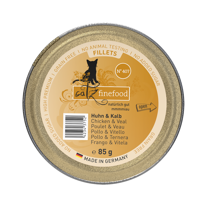 Catz Finefood Fillets No.407 – Chicken & Veal Grain-Free Wet Cat Food