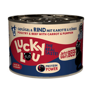 Lucky Lou senior wet cat food – poultry & beef with carrot & pumpkin (grain-free)