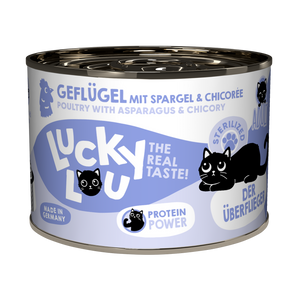 Lucky Lou sterilized wet cat food – poultry with asparagus & chicory (grain-free)