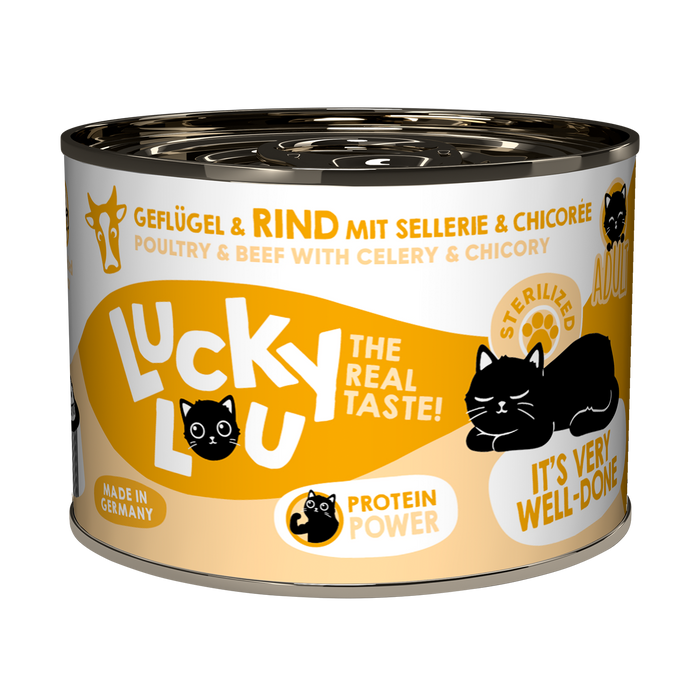 Lucky Lou Life Stage Sterilized Poultry & Beef with Celery & Chicory Grain-Free Wet Cat Food