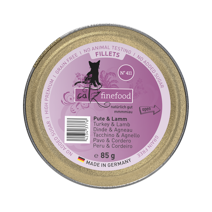 Catz Finefood Fillets No.411 – Turkey, Chicken & Lamb Grain-Free Wet Cat Food