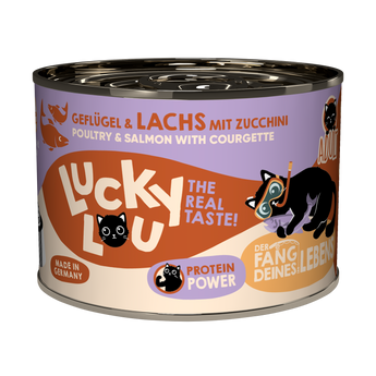Lucky Lou Life Stage Adult Poultry & Salmon Wet Cat Food – Zucchini