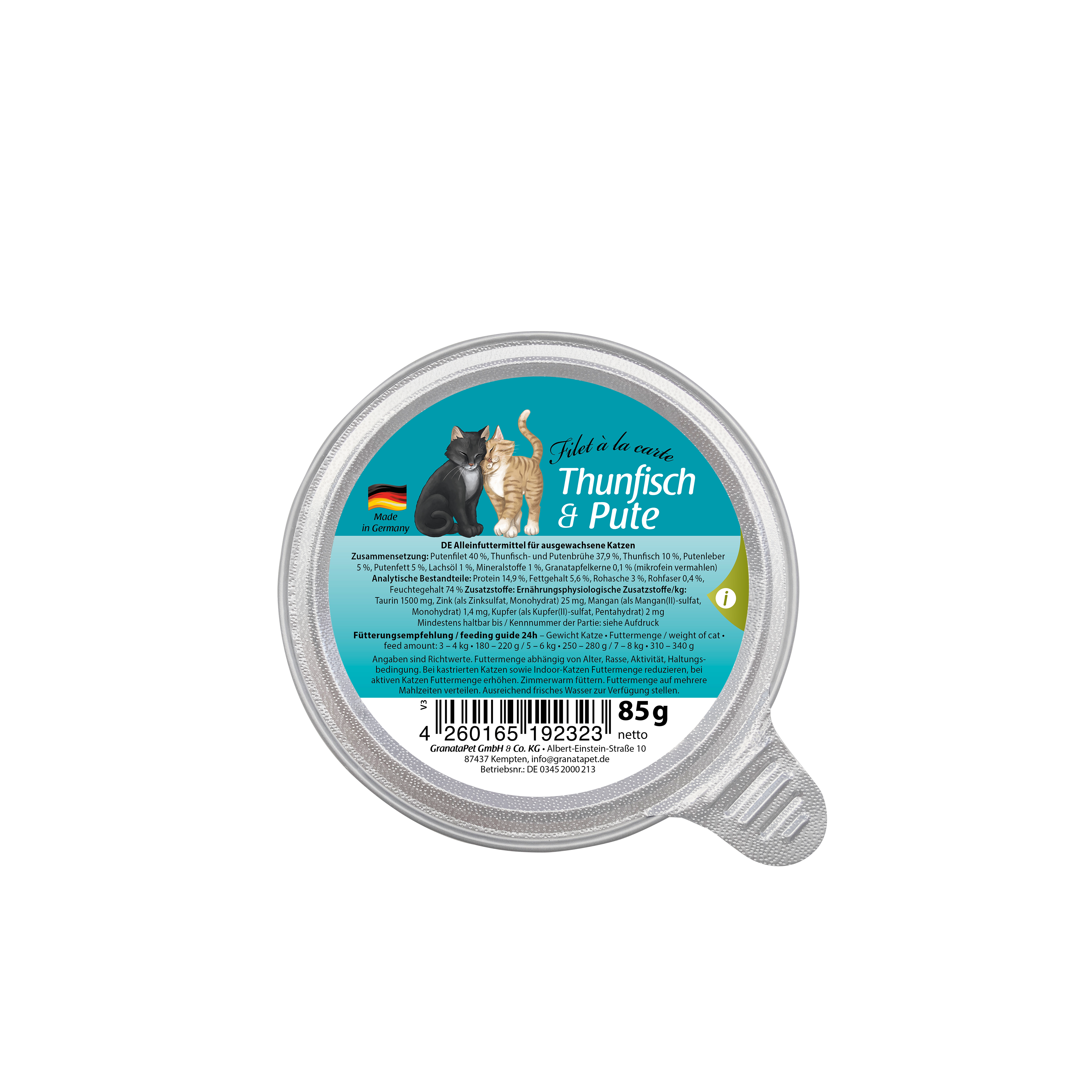 GranataPet Filet á La Carte Cat Wet Food - Tuna & Turkey 85g