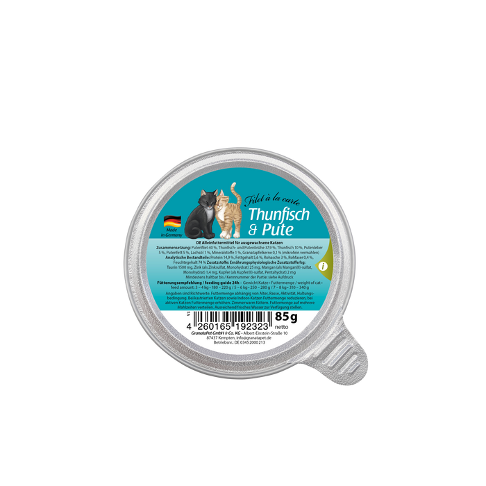 GranataPet Filet à la Carte Tuna & Turkey Grain-Free Wet Cat Food 85g
