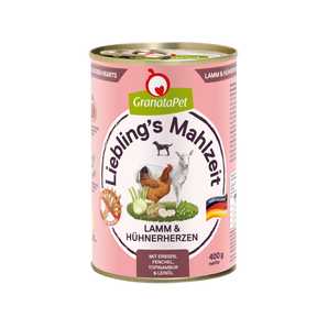 GranataPet Liebling's Mahlzeit Lamb & Chicken Hearts Grain-Free Wet Dog Food 400g