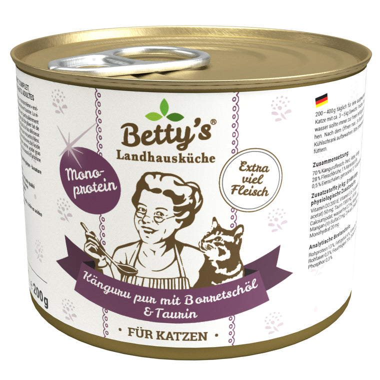 Betty’s Country Kitchen Pure Kangaroo with Borage Oil Grain-Free Wet Cat Food