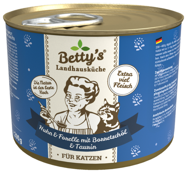 Betty’s Country Kitchen Chicken & Trout with Borage Oil Grain-Free Wet Cat Food
