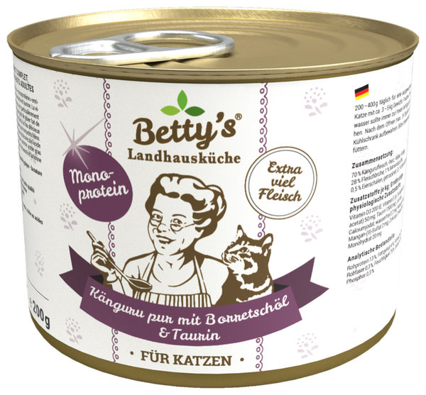 Betty’s Country Kitchen Pure Kangaroo with Borage Oil Grain-Free Wet Cat Food