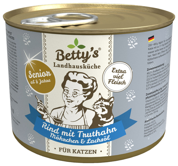 Betty’s Country Kitchen Senior Beef & Turkey with Carrot & Salmon Oil Grain-Free Wet Cat Food