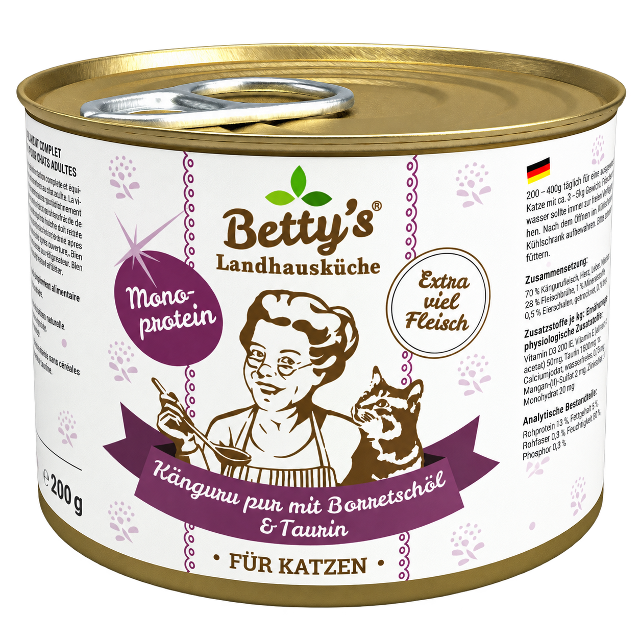 Betty’s Country Kitchen Pure Kangaroo with Borage Oil Grain-Free Wet Cat Food